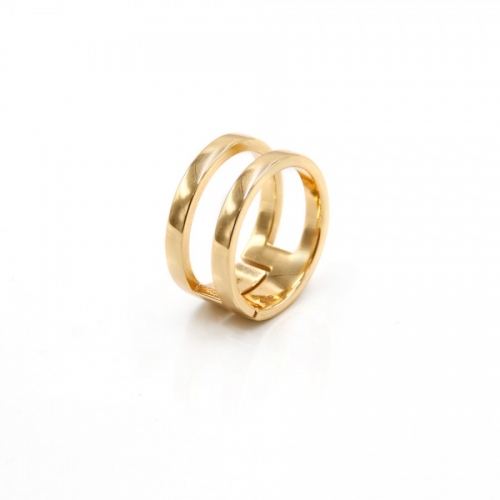 Podwójny srebrny pierścionek złocony Luca Lorenzini